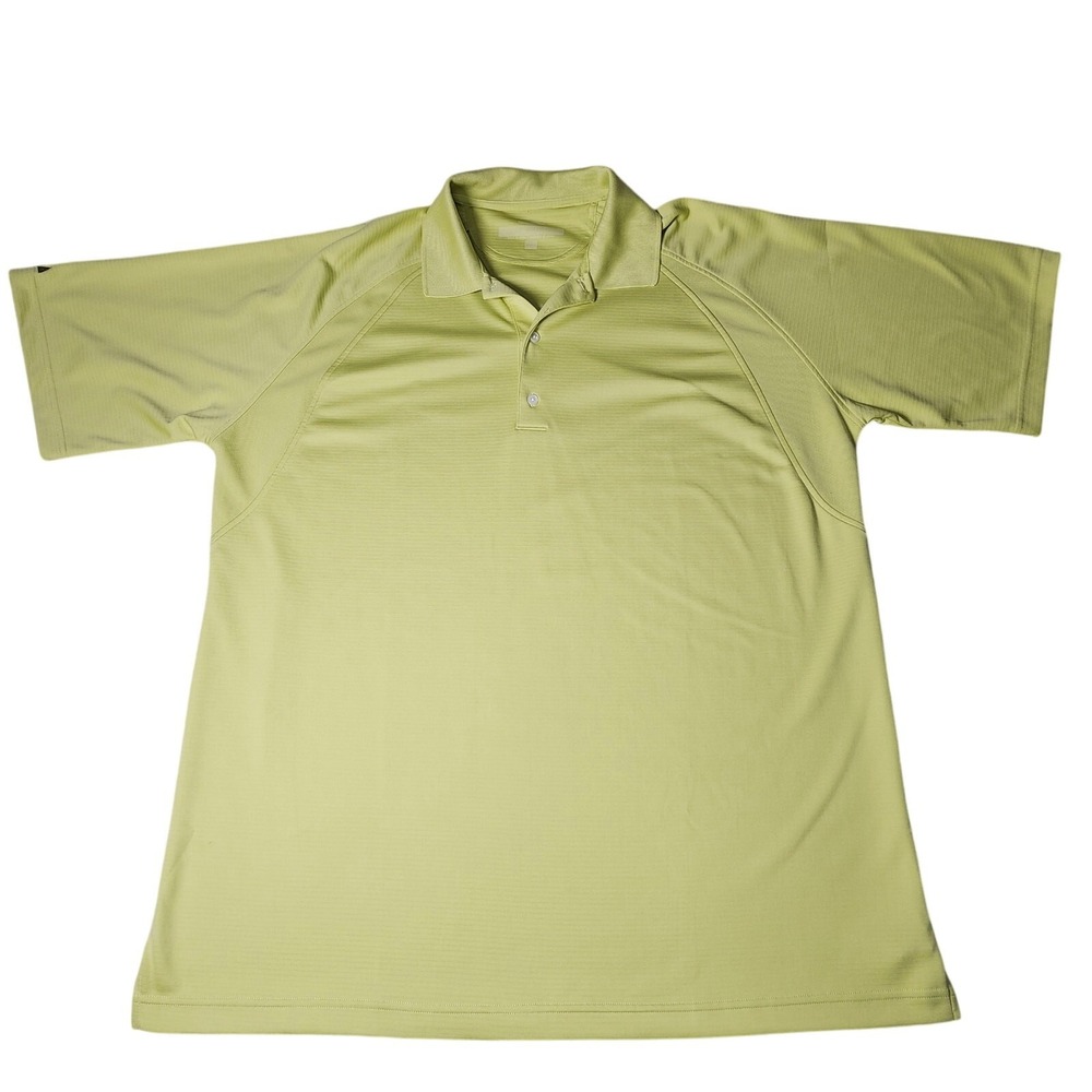 Greg Norman Men's Polo Golf Shirt Citrus Green Size Large Pit 25.5 Length 33